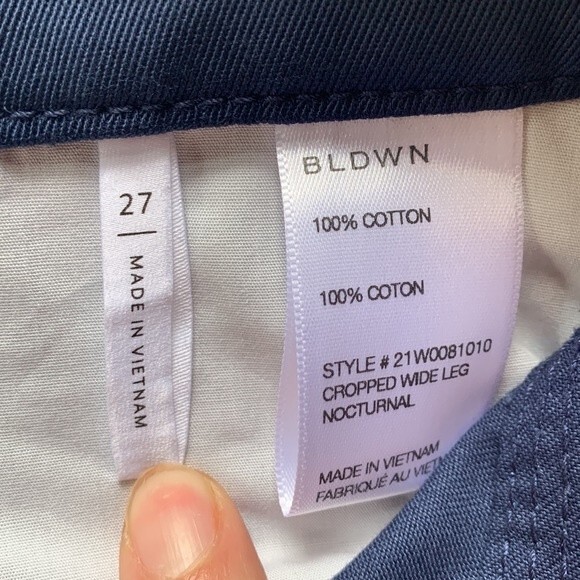 NWOT BLDWN | Cropped Wide Leg Nocturnal High Waisted Tuxedo Stripe Pants 27 - Picture 8 of 8